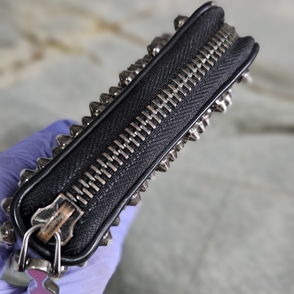 Christian Louboutin Studded Black Wallet with Silver Accents - Picture 13 of 17
